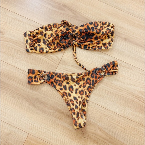 NEW Joues De Sable Hanna Leopard Print Bikini Size M - Picture 2 of 5